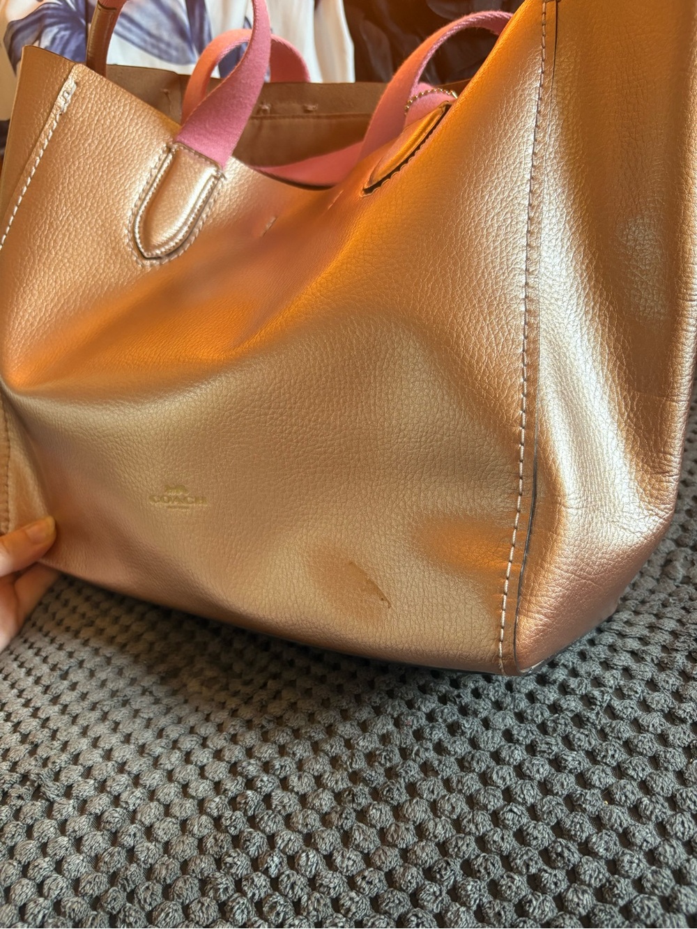 COACH F39675 Leather Derby Tote (Rose Gold/Metallic) - Picture 16 of 16